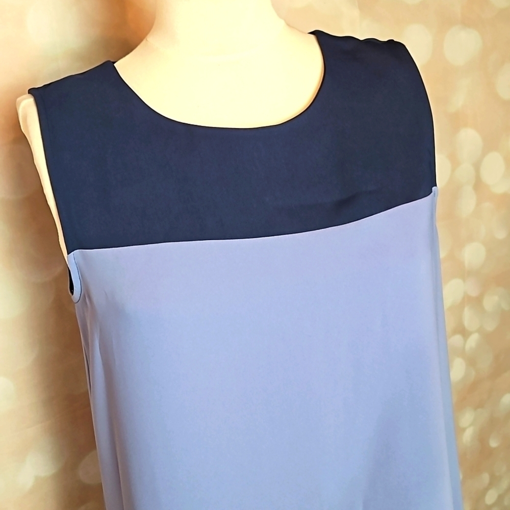 Cynthia Rowley | Blue Colorblock Shift Dress - Picture 2 of 11